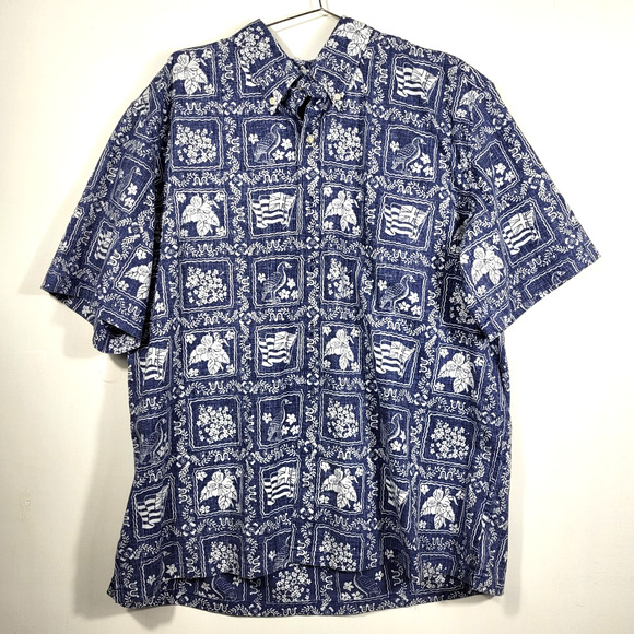 Reyn Spooner Shirt Mens Extra Large Lahaina Sailor Archive Classic Hawaiian Flag - Picture 1 of 5